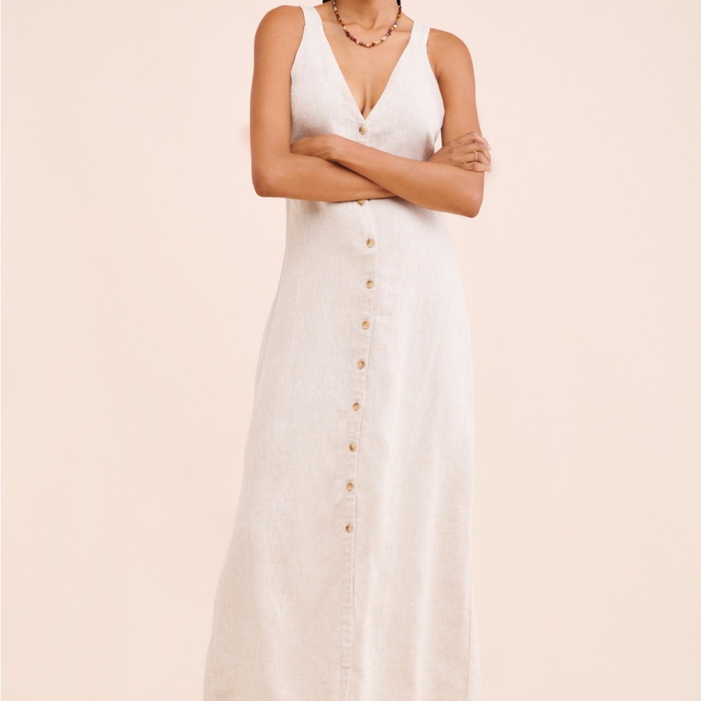 ISO iSO Faherty Big Sur Cream Sleeveless V-Neck - ISOISOISO L